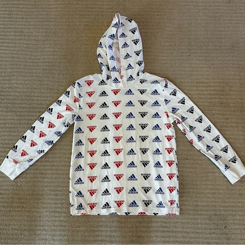 Adidas Multicolor Logo Hoodie kids size S